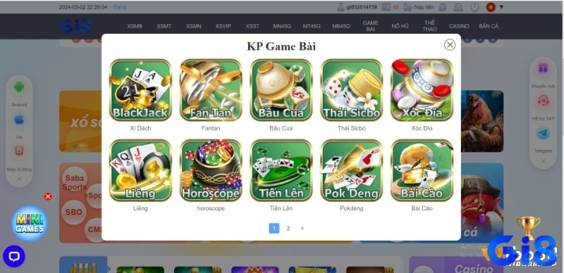 Sảnh Live Casino trực tuyến có nhiều sự lựa chọn cho anh em