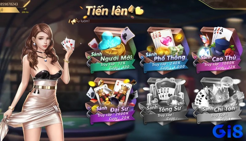 Các game bài được thiết kế dễ nhìn, dễ thao tác